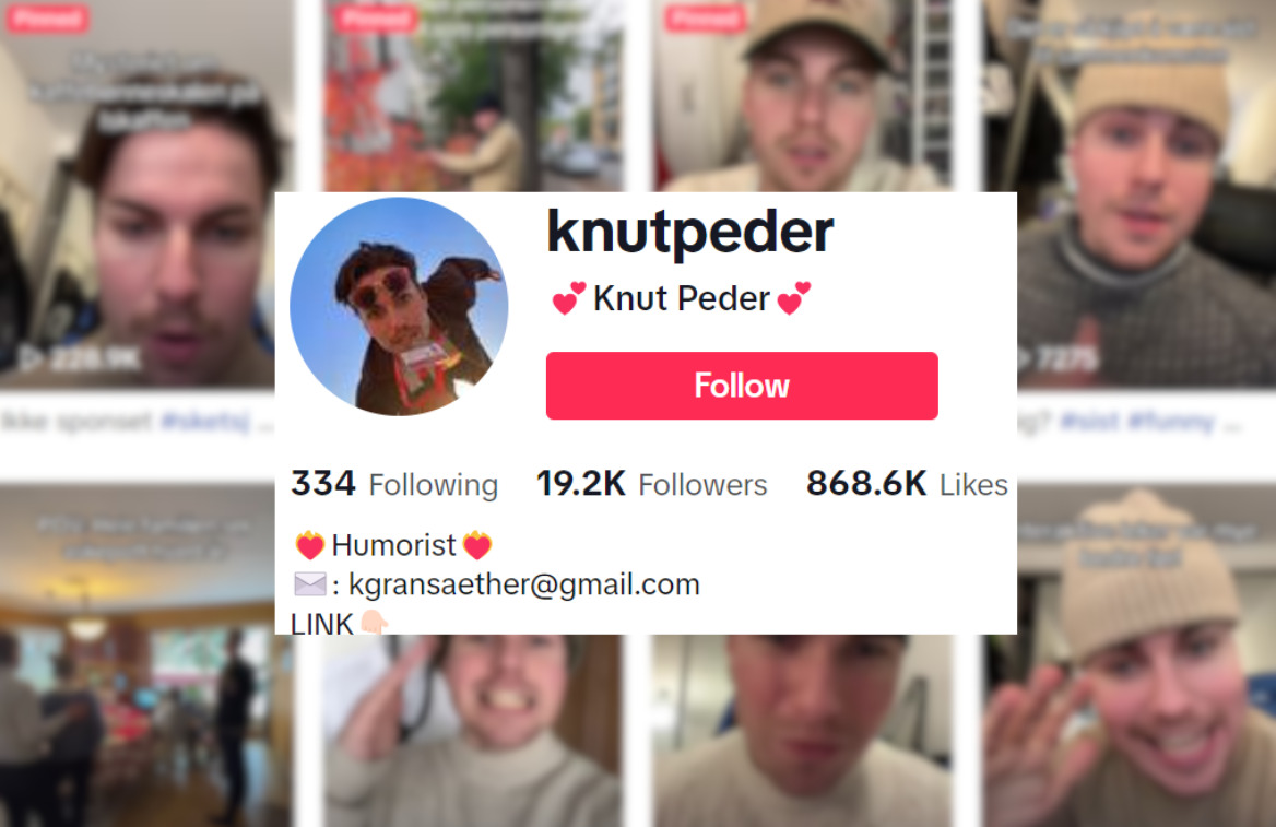 skjermbilde av knut peder sin tiktok